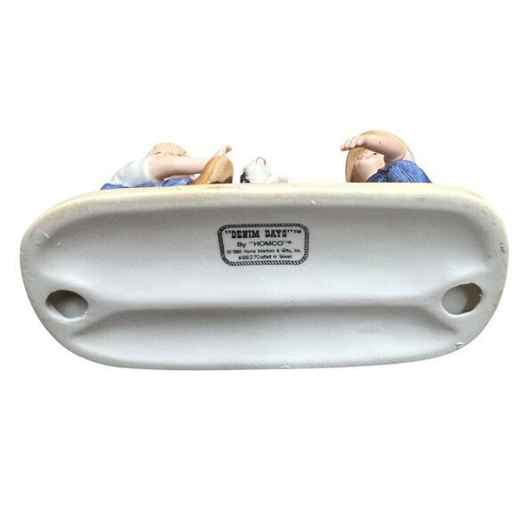 Homco 1985 Denim Days Debbie Danny Teeter Tauter Porcelain Figurine - Picture 6 of 6